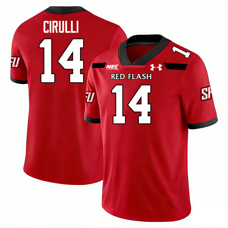 Saint Francis Red Flash #14 Aidan Cirulli College Football Jerseys,Uniforms Stitched-Red
